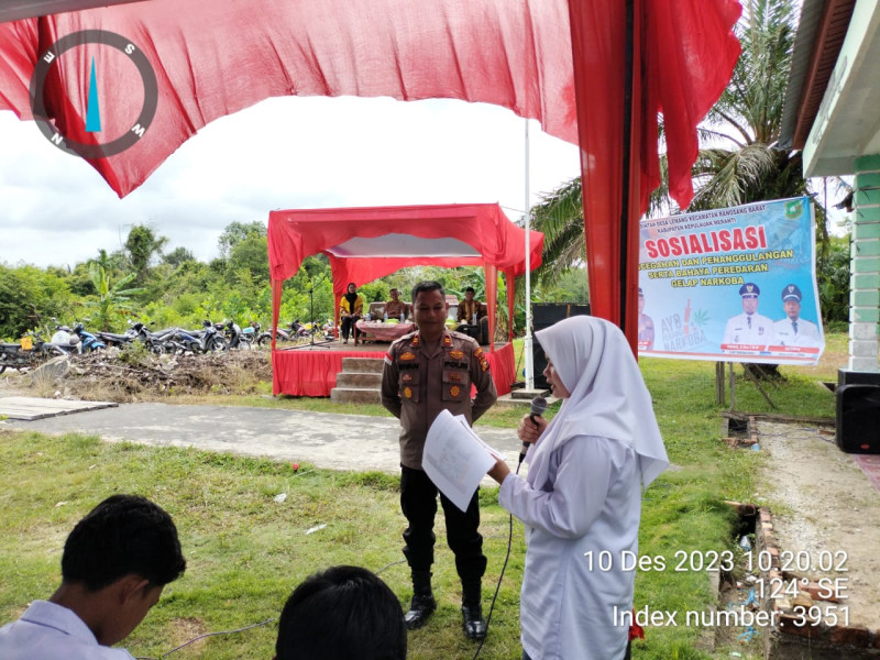 Polsek Rangsang Barat dan Pemdes Lemang Gelar Sosialisasi Terkait Penanggulangan dan Bahaya Peredaran Gelap Narkoba