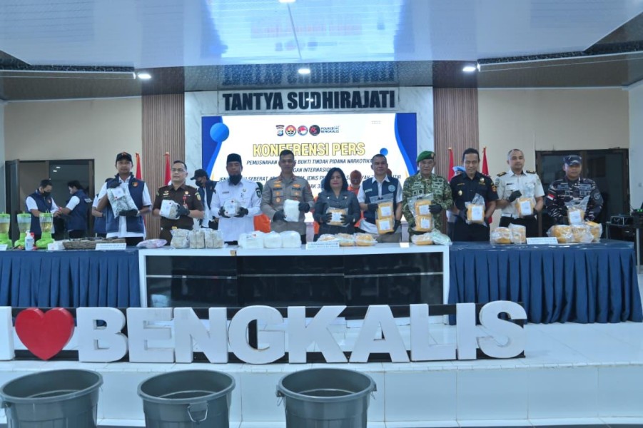 287 Ribu Jiwa Diselamatkan! Polres Bengkalis Hancurkan Narkotika Jaringan Internasional Bernilai Rp64,5 Miliar