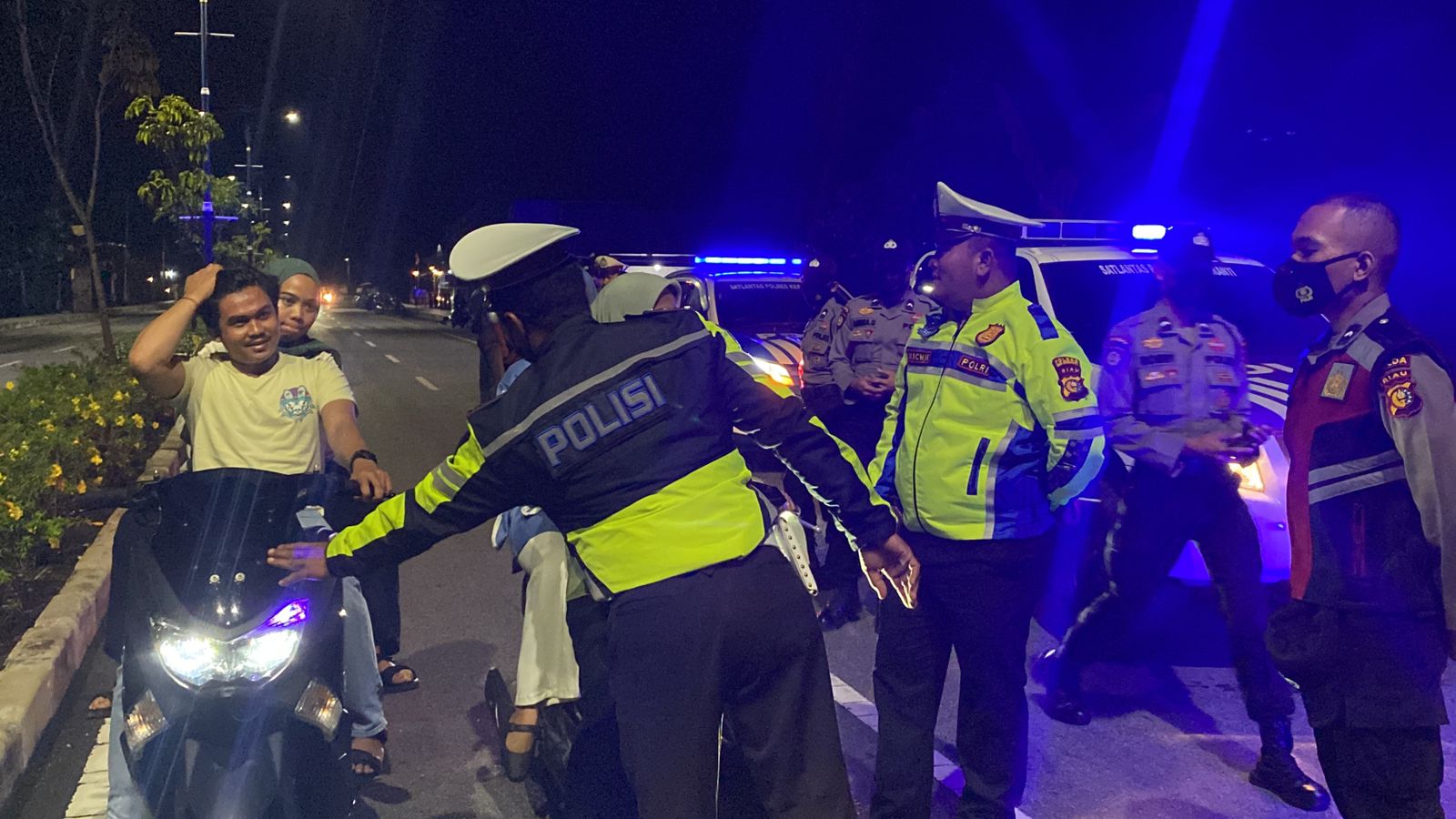 Cegah Tindak Kejahatan, Personel Polres Kembali Gelar Patroli Sisir Kota Selatpanjang