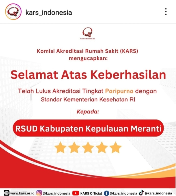 RSUD Meranti Lulus Akreditasi Tingkat Parpurna Standar Kementrian RI