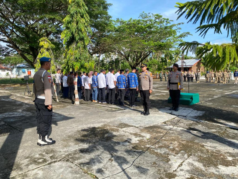 Polsek Rangsang Pimpinan Apel Kesiapan Pengamanan TPS Dalam Rangka Pemilu Tahun 2024