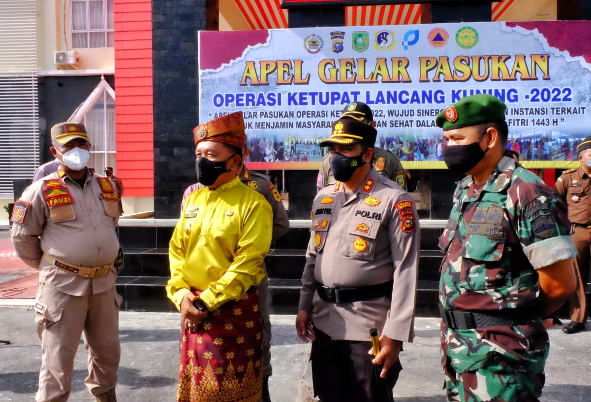 Wabup meranti H.Asmar Pimpin Apel Gelar Pasukan Operasi Ketupat Lancang Kuning 2022.