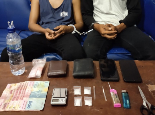 Polsek Mandau Tangkap 2 Pengedar Narkotika di Gajahmada