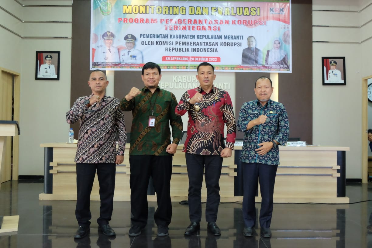 Sambut Baik Program Pemberantasan Korupsi, Nilai MCP Meranti Nomor 4 se-Provinsi Riau