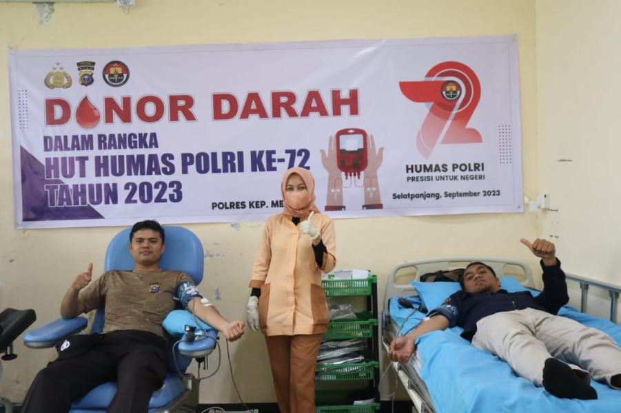 Peringati Hari Humas Polri ke-72, Polres Meranti Gelar Donor Darah
