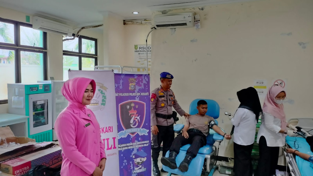 Sambut HUT Polairud ke-73, Satpolairud Polres Kepulauan Meranti Gelar Kegiatan Donor Darah