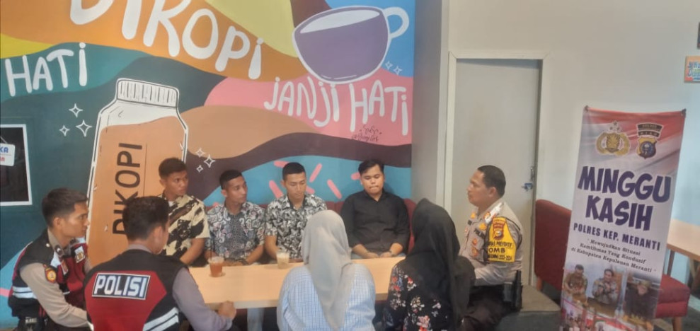 Minggu Kasih, Polres Kep Meranti merangkul kaum Remaja Selatpanjang sukseskan pemilu Damai.