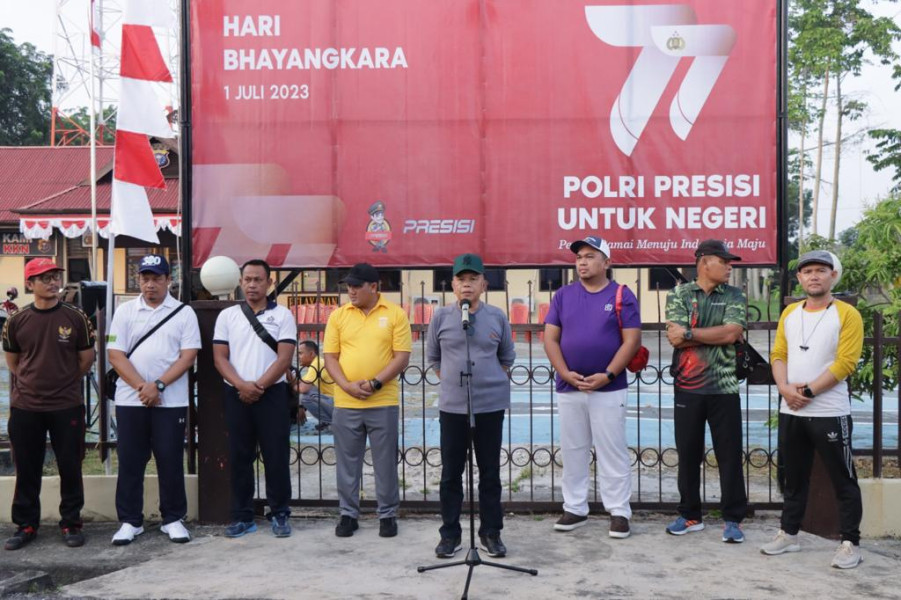 Polres Meranti Gelar Fun Bike dan Olahraga Bersama dalam rangka Hari Bhayangkara ke-77