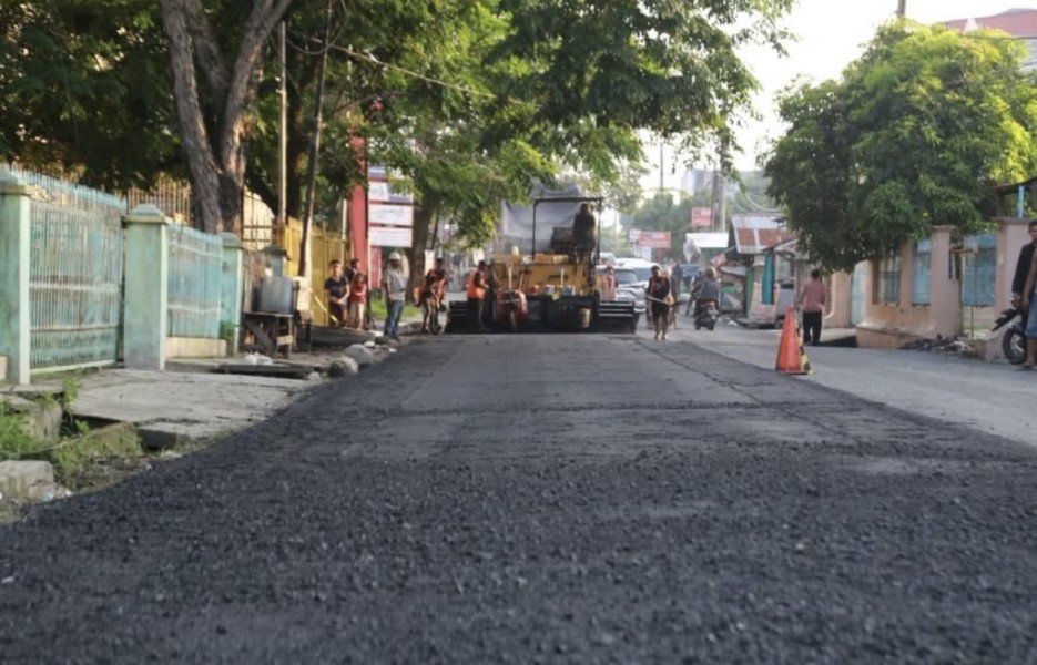 34 kilometer Jalan di Kota  Pekanbaru Sudah Dioverlay