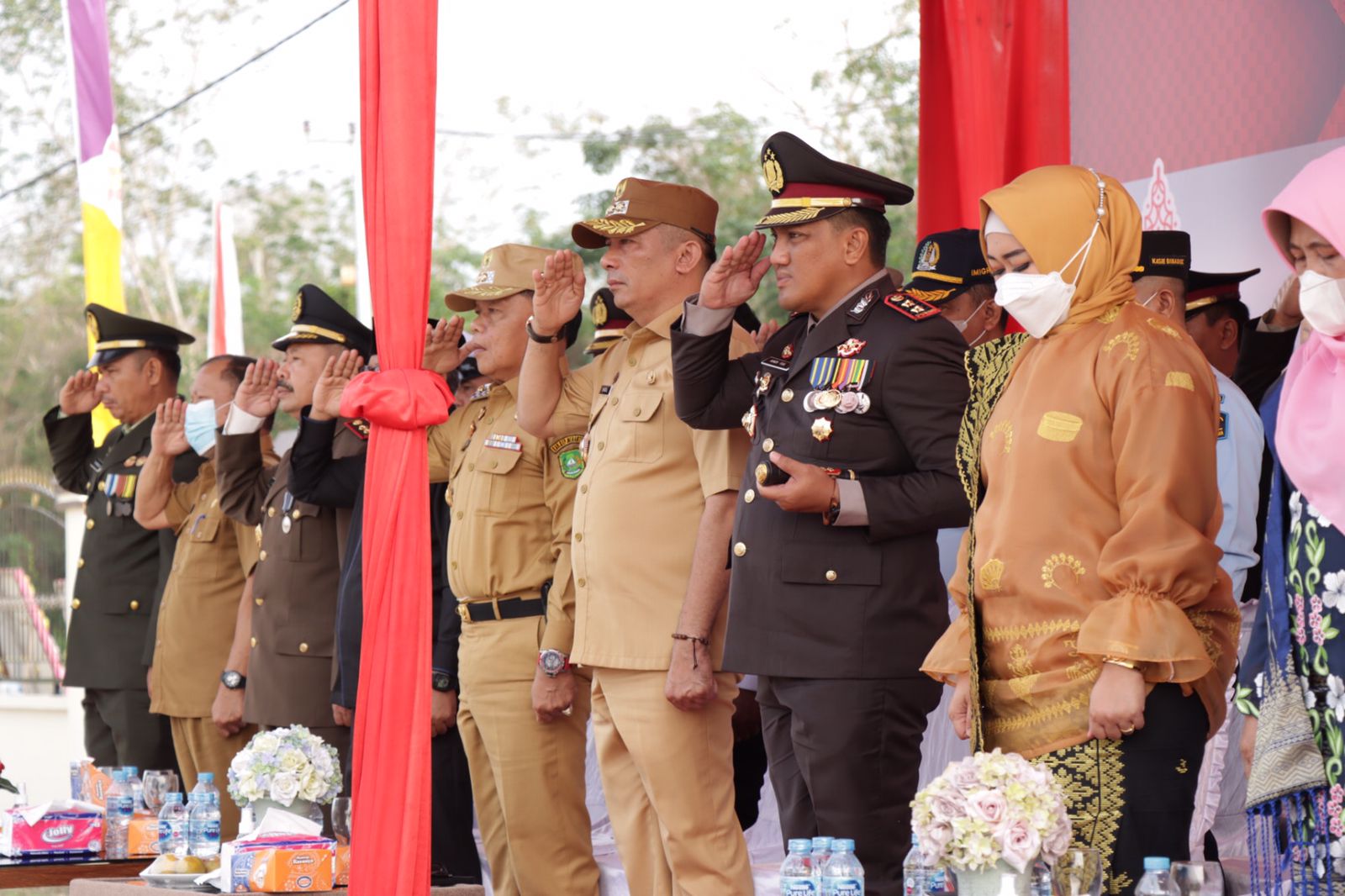 Kapolres dan Bupati Meranti Ikuti Upacara Hari Bhayangkara Secara Virtual
