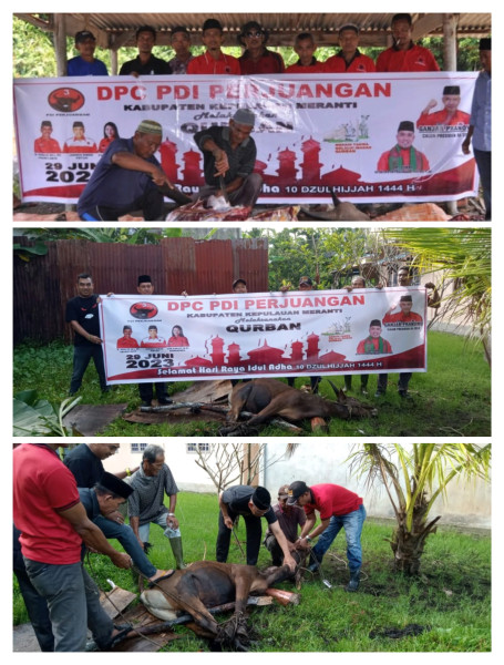 Capres Ganjar dan DPD PDI Perjuangan Riau Qurban di Kabupaten Kepulauan Meranti.