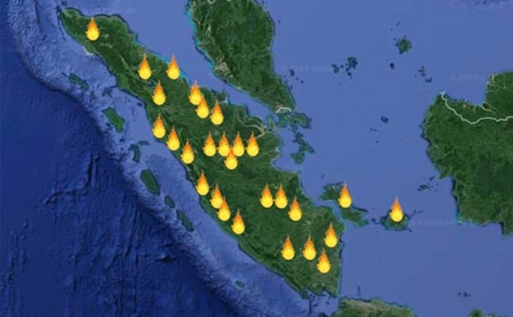 21 Titik Panas Terdeteksi Di Wilayah Riau, Ada 17 Titik Di Rohul