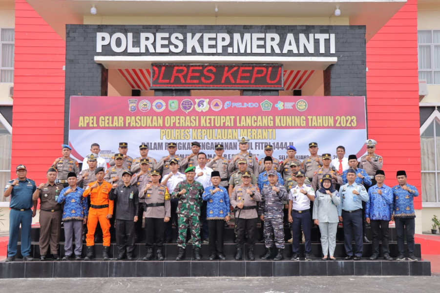 Polres Meranti Bersama Forkopimda Apel Gelar Pasukan Operasi Ketupat
