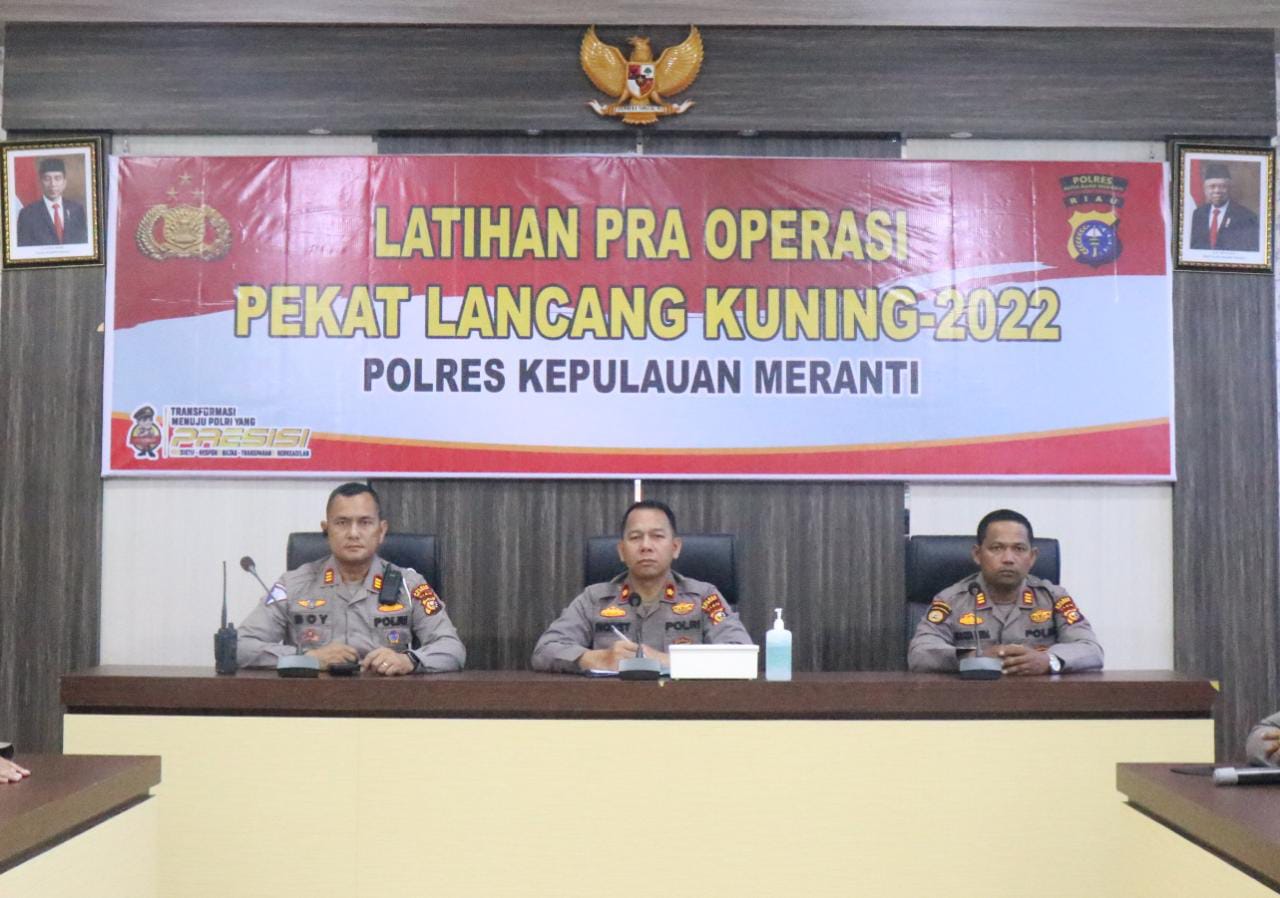 Polres Kepulauan Meranti Latpra Ops Pekat Lancang Ikuti Secara Virtual Polda Riau.