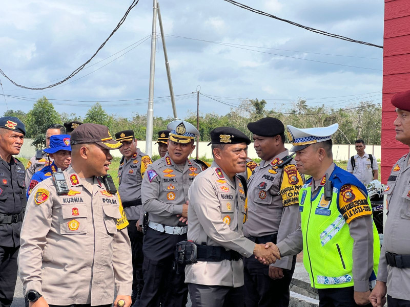 Satlantas Polres Meranti Kawal Kunjungan Wakapolda Riau Cek TPS di Meranti