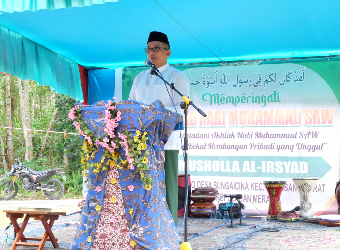 Bupati Hadir Pada Maulid Nabi SAW di Musholla Al-Irsyad Desa Sungai Cina.
