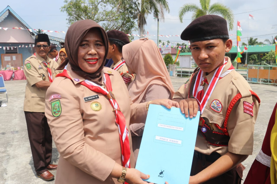 14 Penggalang Garuda Kwarran Merbau Dikukuhkan