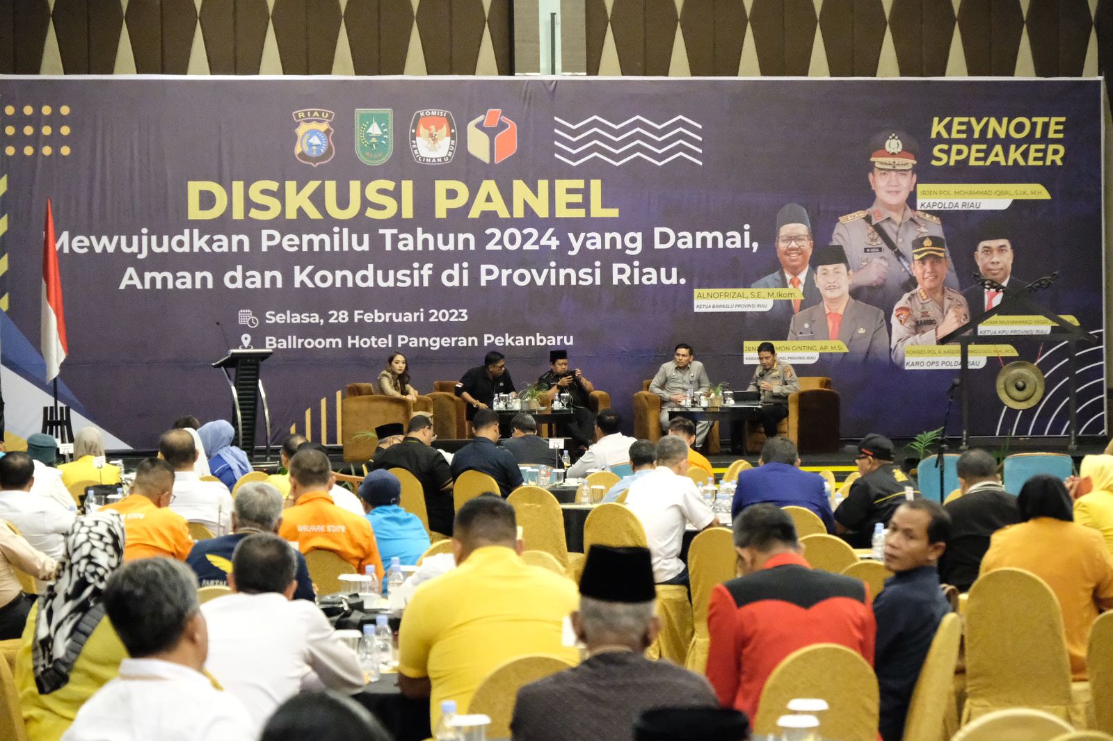 Dibuka Wakapolda, Polda Riau Menggelar Diskusi Panel Pemilu Damai 2024