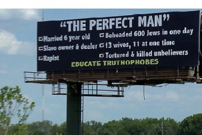 Papan Reklame di Indianapolis, AS, Hina Nabi Muhammad