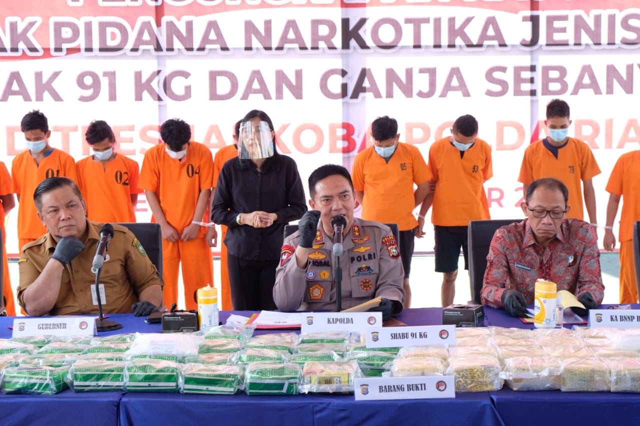 Polda Riau Amankan 91 Kg Sabu, Kapolda : Sampai Hari Ini Sudah Hampir 800 Kg
