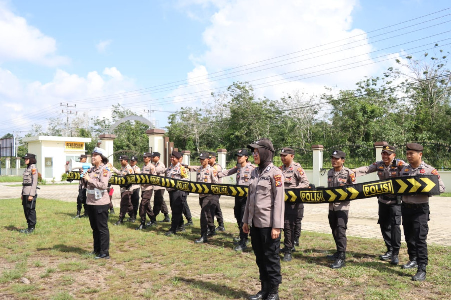 Persiapan Ops Mantap Brata, Ratusan Personel Polres Meranti Ikuti Latihan Dalmas Sispamkota