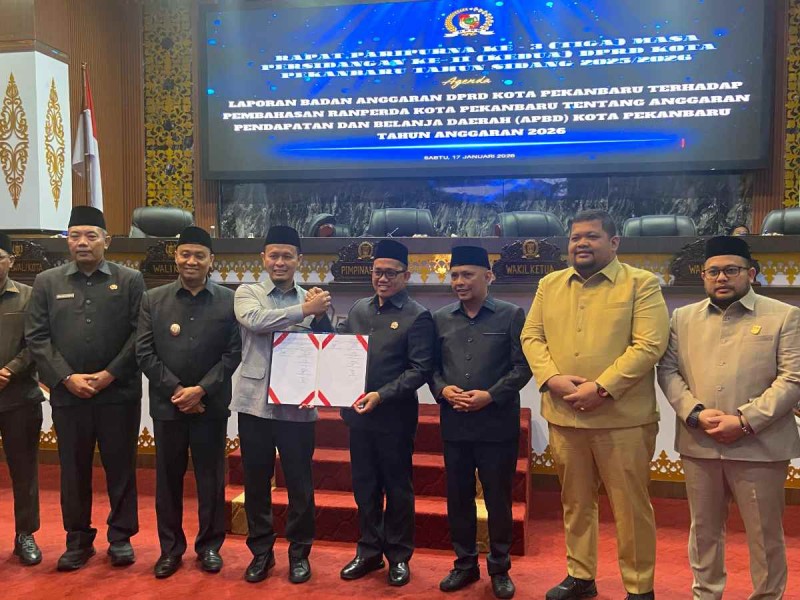 DPRD Sahkan APBD Pekanbaru 2026, Nilainya Turun akibat Efisiensi Transfer Pusat