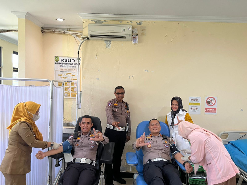 Hari Lalulintas Bhayangkara ke-68, Satlantas Polres Meranti Gelar Aksi Donor Darah