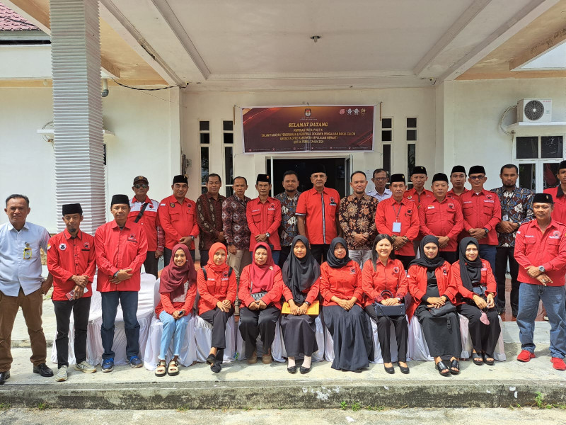 KPU Meranti Terima Berkas Partai PDI Perjuangan Di Nyatakan Lengkap