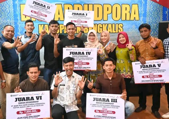 Disparbudpora Bengkalis Tetapkan Juara Lampu Colok 2026 — Bank Riau Kepri Syariah Kucurkan Hadiah Hingga Jutaan Rupiah