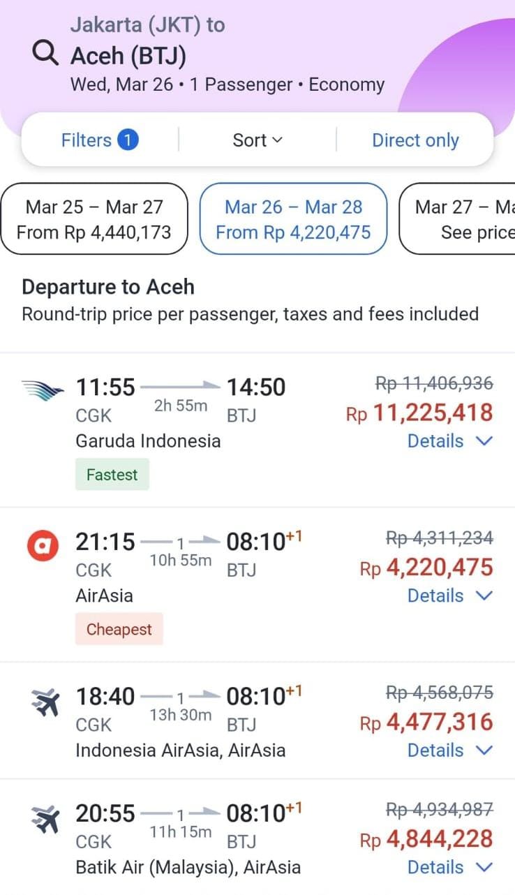 Parah Tiket Pesawat Jakarta-Banda Aceh Tembus Rp 11 Juta, Lebih Murah Transit via Malaysia