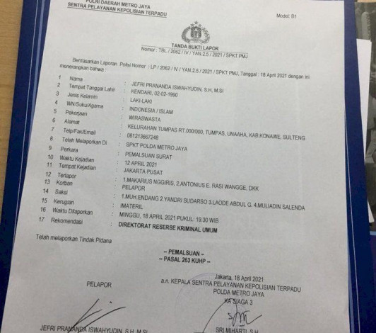 9 Pengacara Kubu Moeldoko Dipolisikan Atas Pidana Pemalsuan Surat