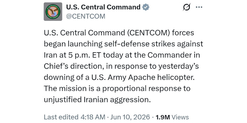 AS Gempur Iran Setelah Helikopter Apache Ditembak Jatuh di Selat Hormuz