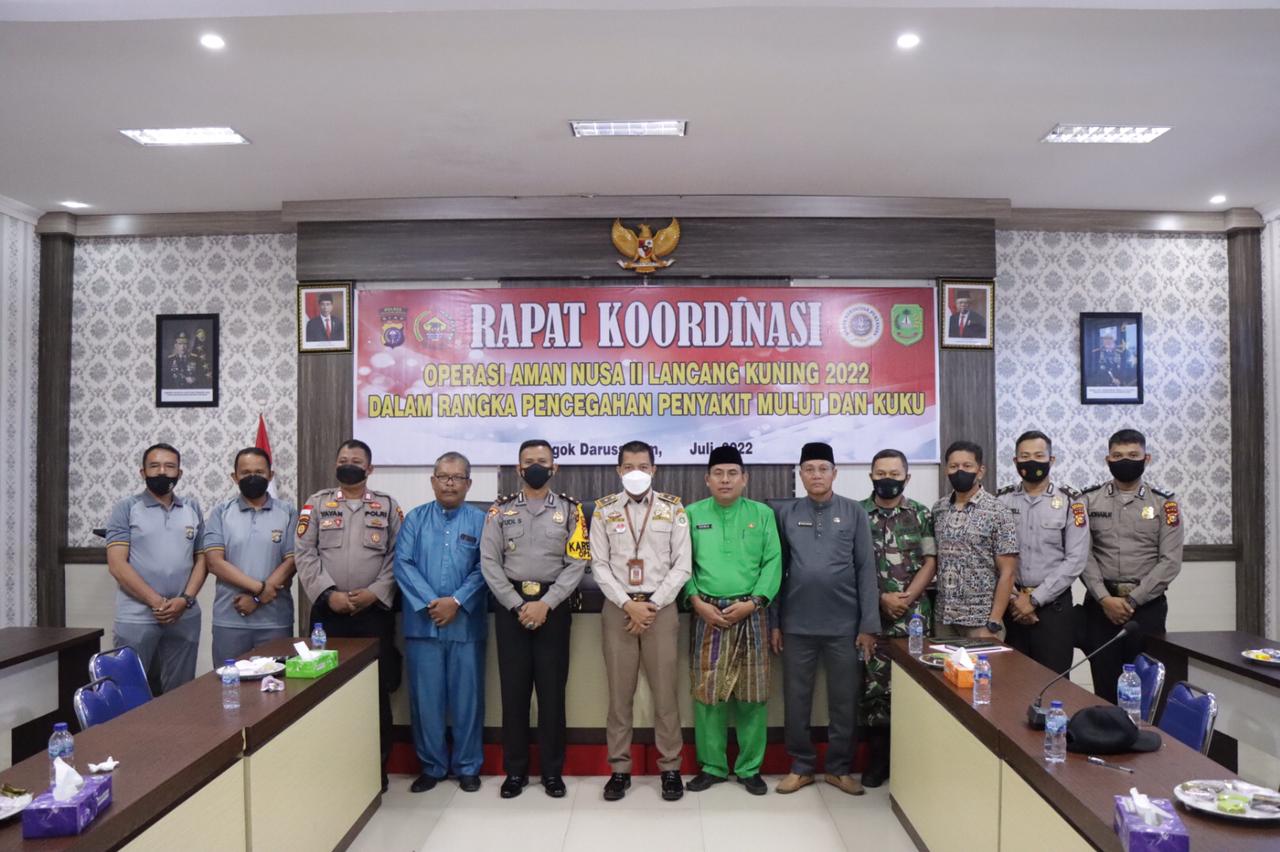 Polres Meranti Gelar Rakor Operasi Aman Nusa II Pencegahan PMK 
