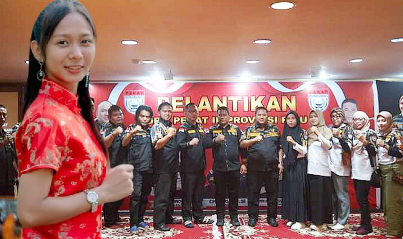 Pra Kirab Pedalaman 2023, Ormas Pekat - IB Meranti Mendampingi Kedatangan Ellin Kongkam.