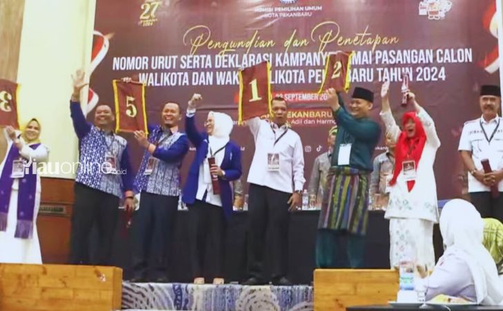 KPU Tetapkan Nomor Urut Paslon Pilwako Pekanbaru