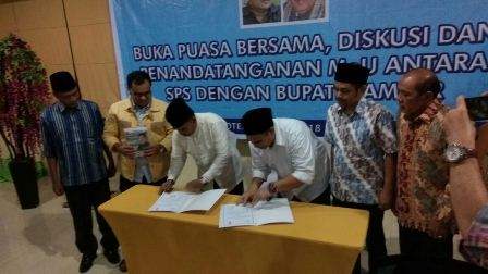 SPS Cabang Riau Gelar Buka Puasa Bersama Bupati Kampar Sekaligus Teken MoU