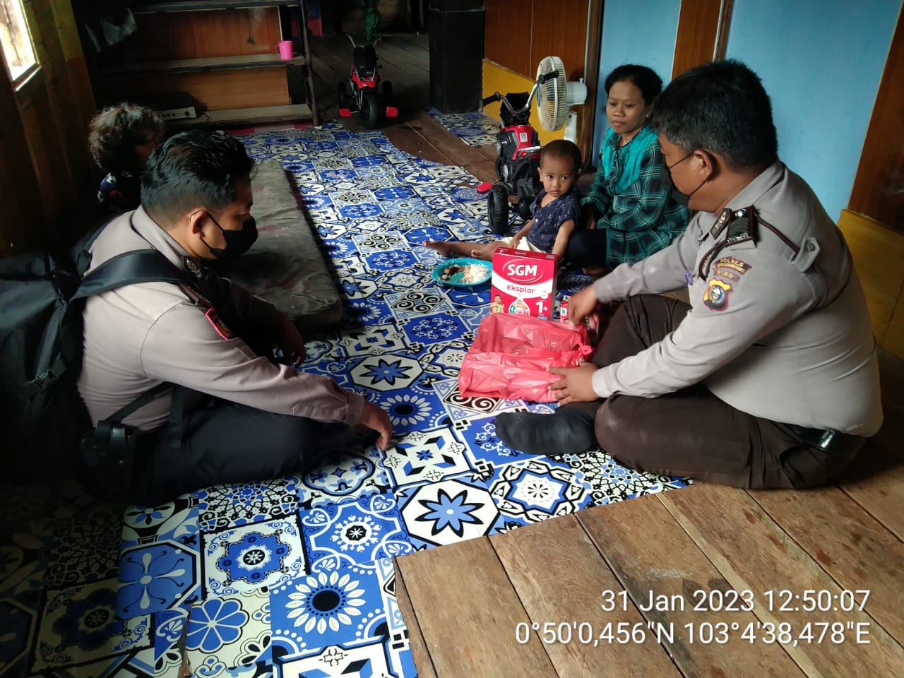 Sobat Si Dul, Polsek Rangsang Kembali Bantu Makanan Asupan Gizi buat Balita Stunting