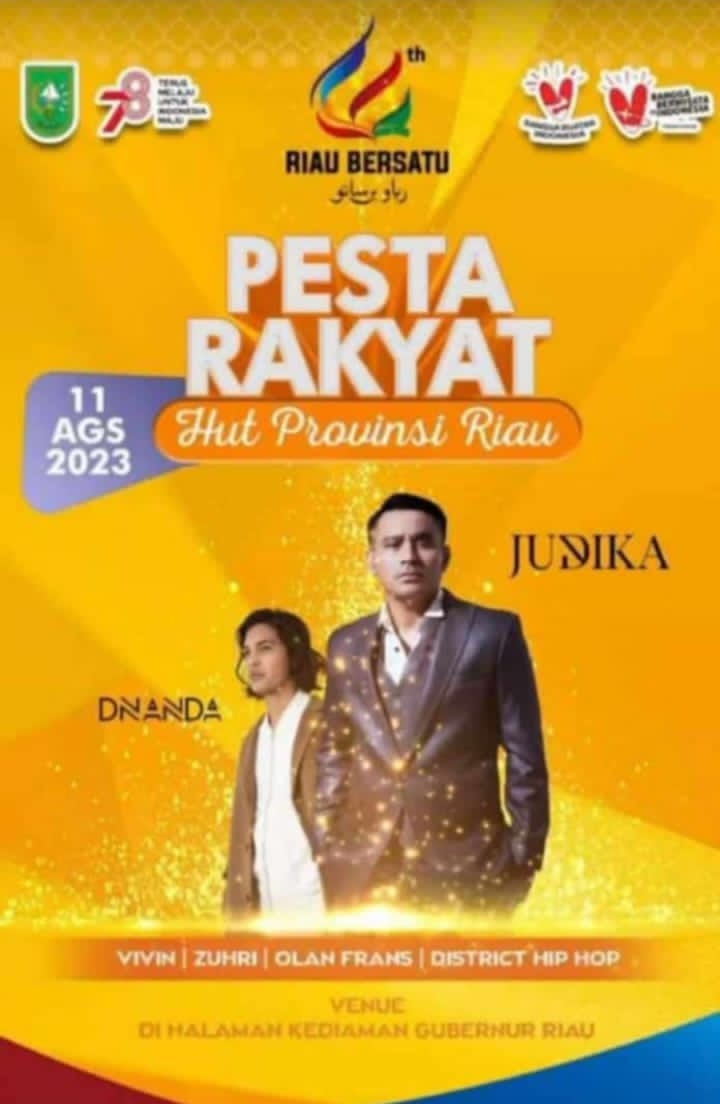 Pemprov Riau Hadirkan Judika Saat Malam Puncak HUT Provinsi Riau ke-66