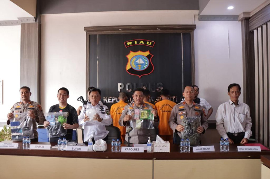 Polres Meranti Gelar Konferensi Pers Pengungkapan Kasus Narkoba 1 Kg Shabu
