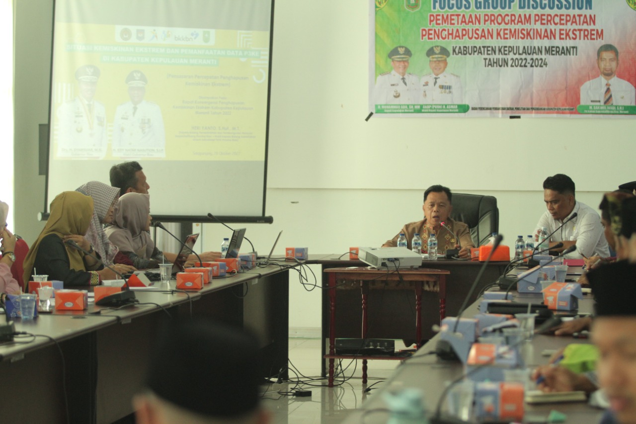 Wabup Meranti H.Asmar ikuti Rapat Pemetaan Program Percepatan Penghapusan Kemiskinan Ekstrem Kabupat