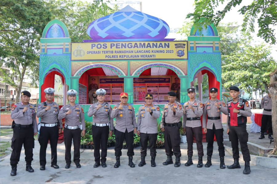 Kepala SPN Polda Riau Bersama Kapolres Meranti Cek Kesiapan Personel Pospam Ops Tertib Ramadan LK da