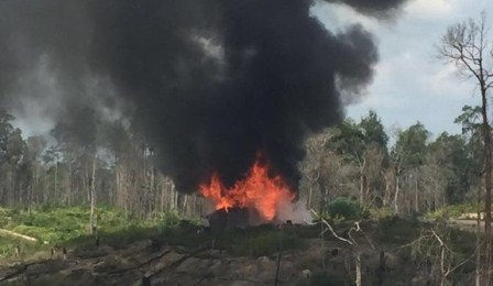 Barak Pembakar Lahan di TNTN Dibakar Satgas Pencegahan Kebakaran Hutan