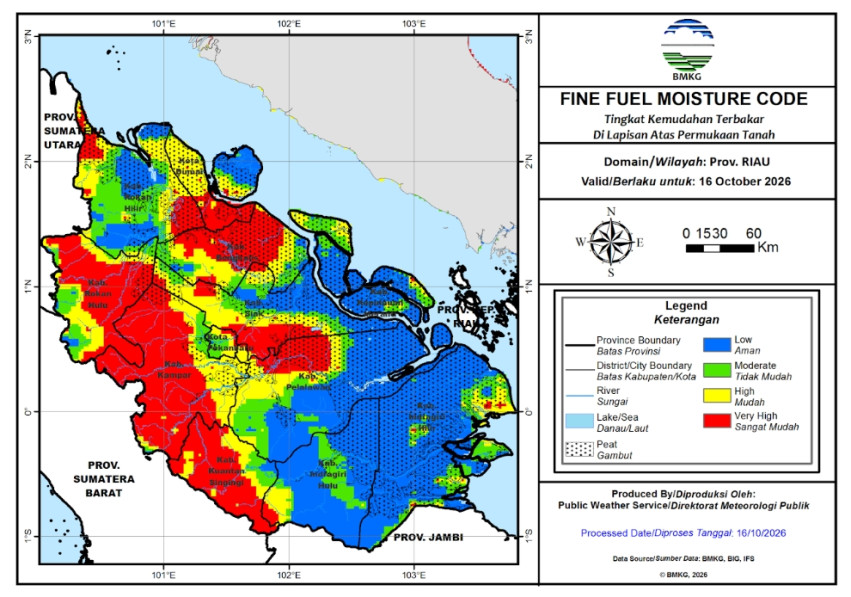 Hotspot Sumatera 4.059, Riau 5 Titik Panas