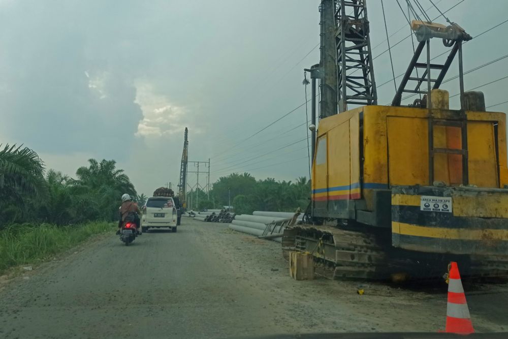 Pelebaran Jalan Jalur Dua di Pasar Air Molek dikerjakan Pemprov Riau