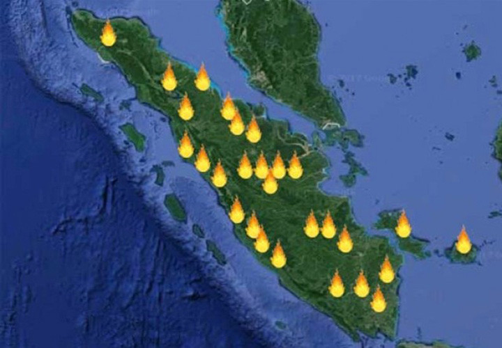 Hotspot Sumatra Capai 1.874 Titik, Riau Mulai Turun