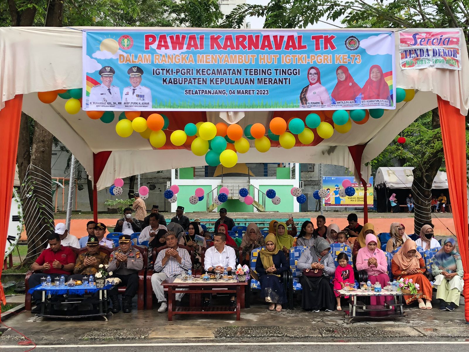 Bupati Meranti HM Adil Lepaskan Karnaval TK dan PAUD Rangka HUT IGTKI-PGRI Ke-73 Tahun 2023