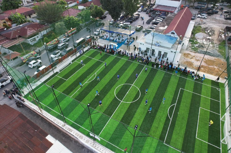 Pemko Pekanbaru Bangun Lapangan Mini Soccer Gratis untuk Masyarakat