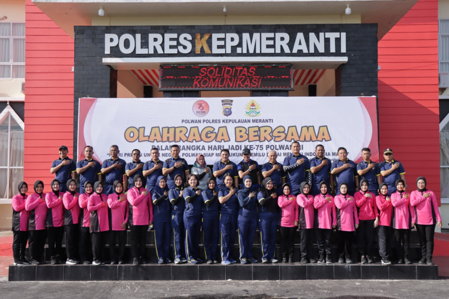 Polres Meranti Gelar Olahraga Senam bersama Peringati Hari Jadi Polwan ke-75