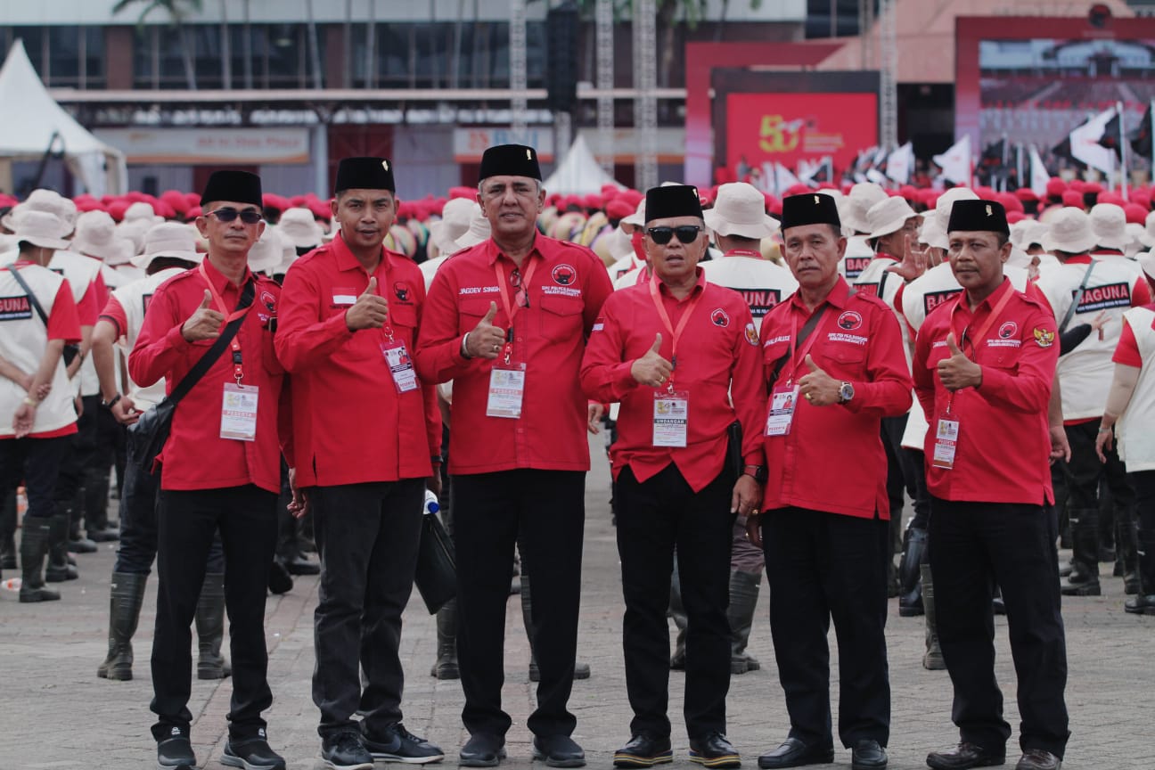 Wabup Meranti H.Asmar Bersama Pengurus DPC PDI Perjuangan Meranti Hadiri Peringatan HUT Ke-50 PDIP