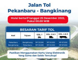 Jelang Pemberlakuan Tarif Tol Pekanbaru - Banginang, Warga Diminta Cek Saldo